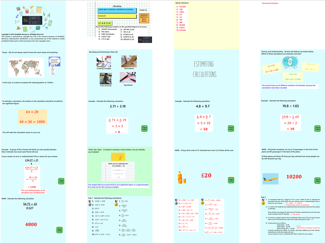 1.24 Estimating Calculations GCSE PowerPoint Lesson