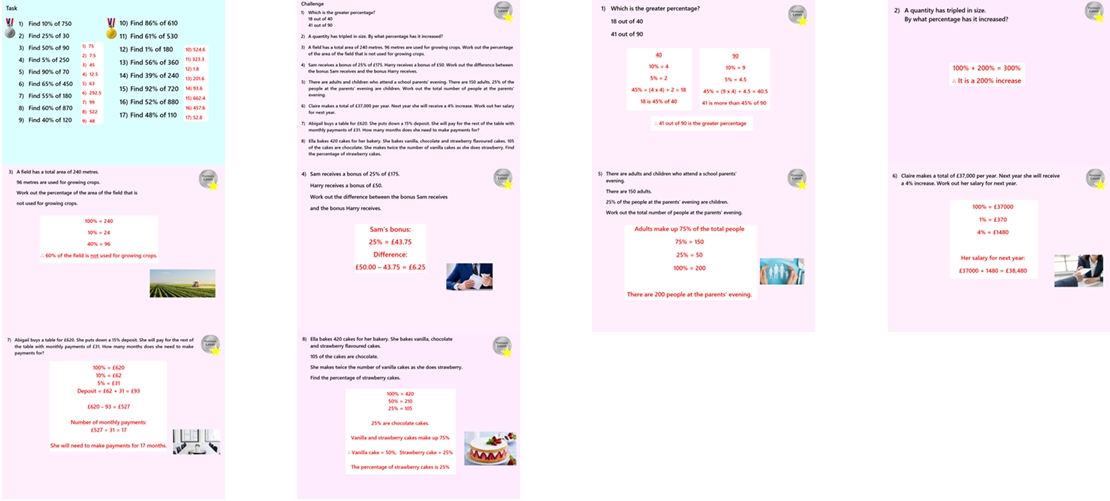 1.26 Percentages of Amounts (Non-Calculator) GCSE PowerPoint Lesson