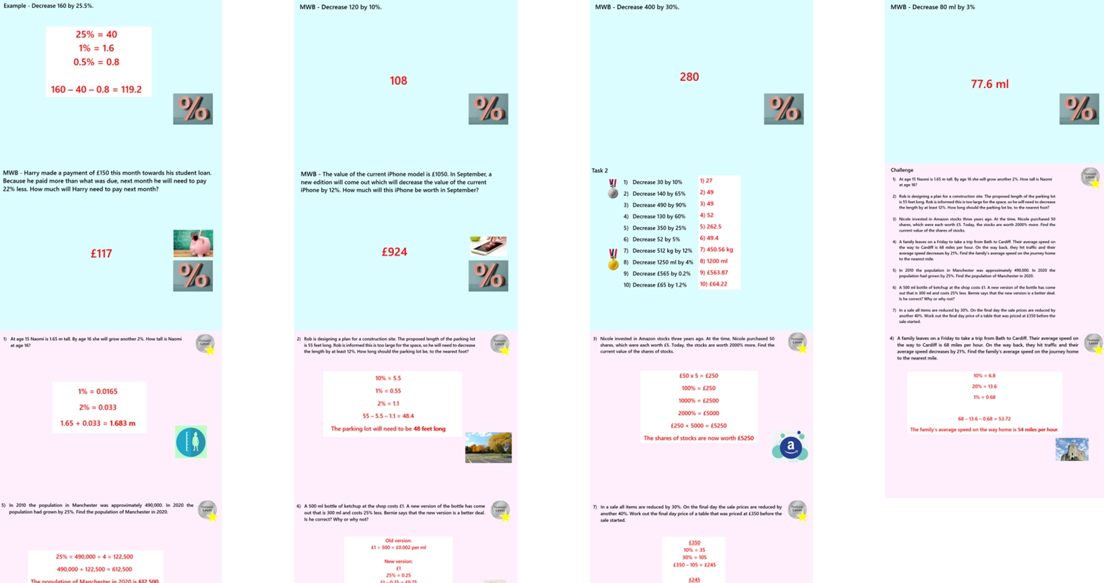 1.27 Percentage Increase and Decrease GCSE PowerPoint Lesson