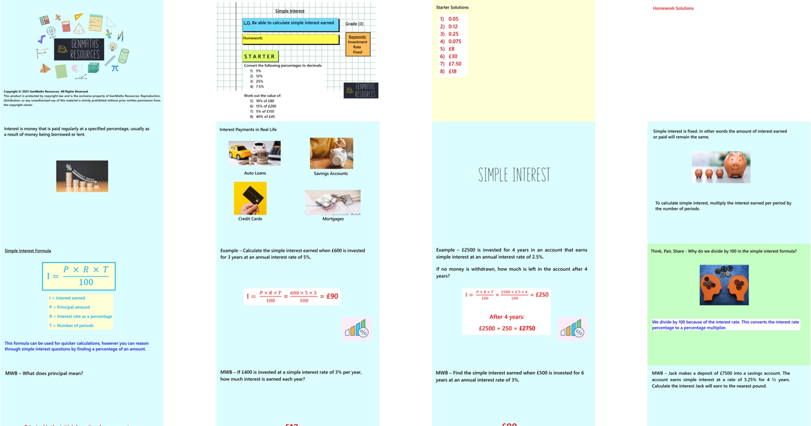 1.31 Simple Interest GCSE PowerPoint Lesson