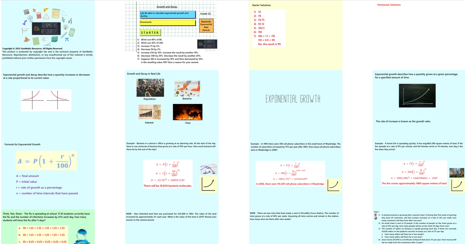 1.33 Exponential Growth and Decay GCSE PowerPoint Lesson