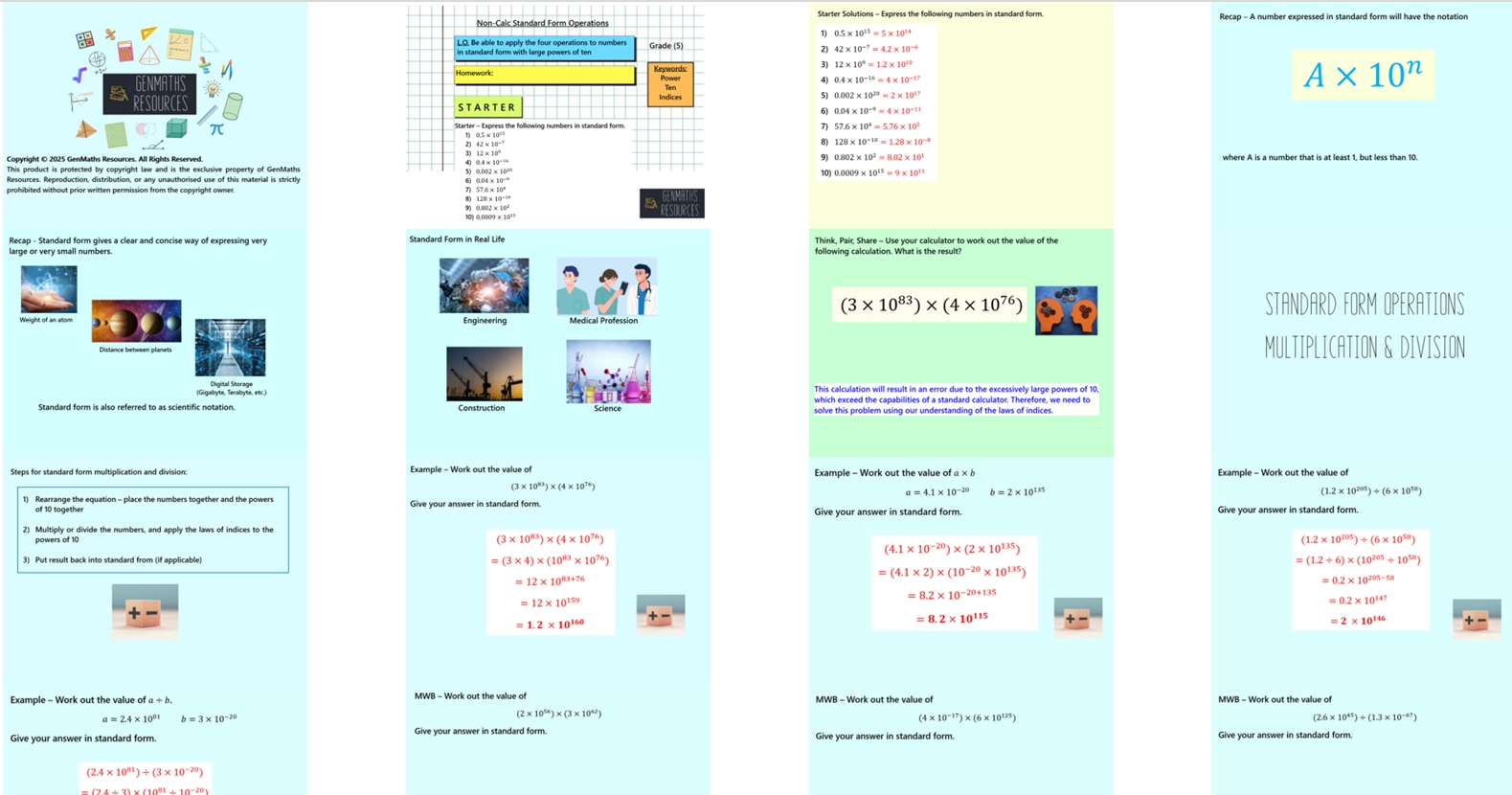 1.36 Non-Calculator Standard Form Operations IGCSE PowerPoint Lesson