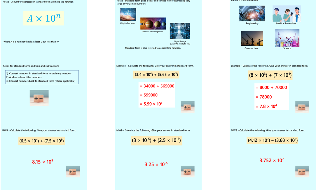 1.35 Non-Calculator Standard Form Operations GCSE PowerPoint Lesson