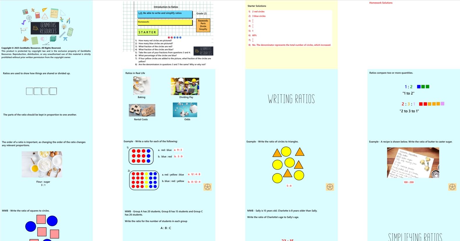 1.39 Writing and Simplifying Ratios GCSE PowerPoint Lesson