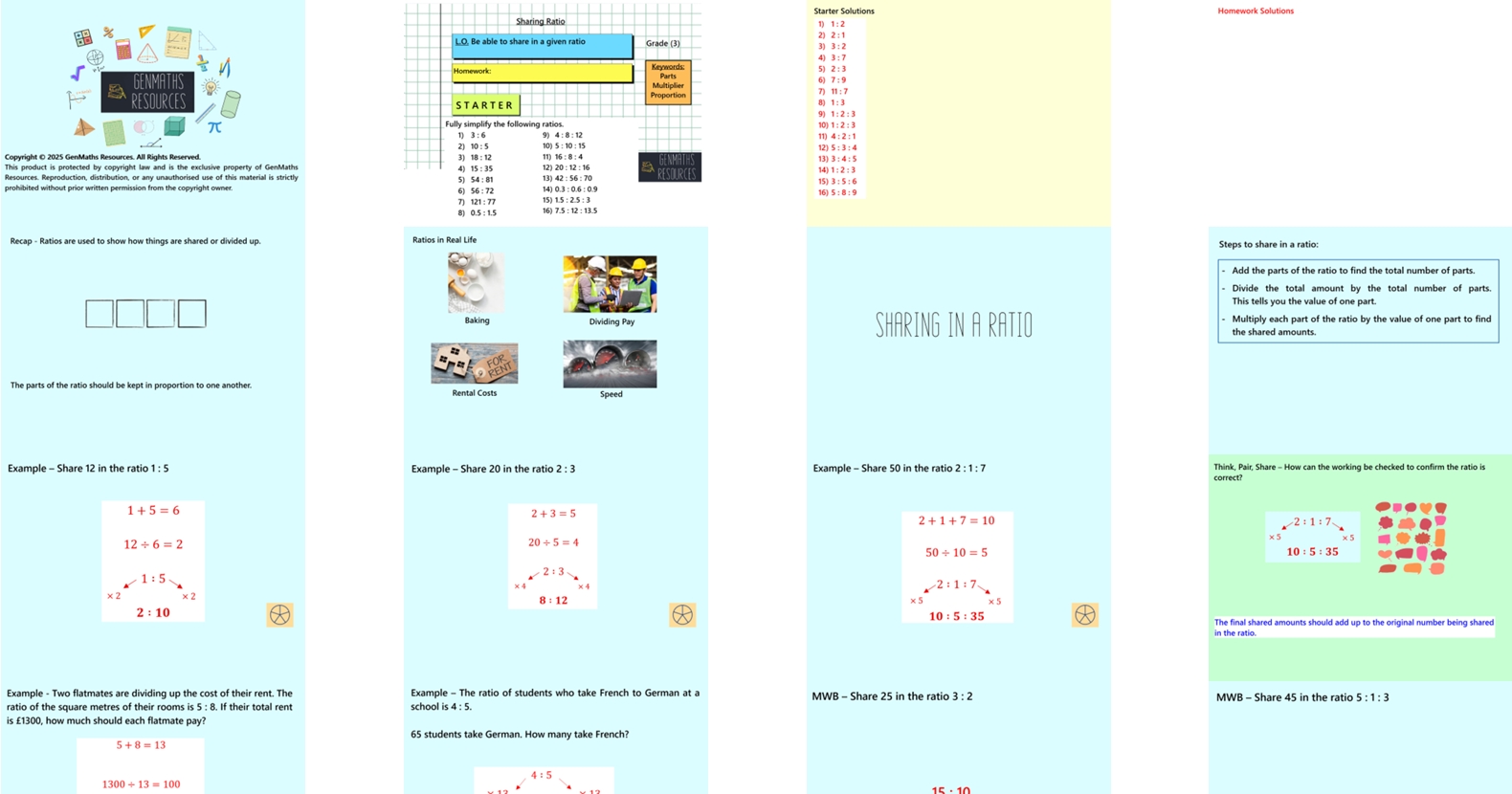 1.40 Sharing Ratios GCSE PowerPoint Lesson
