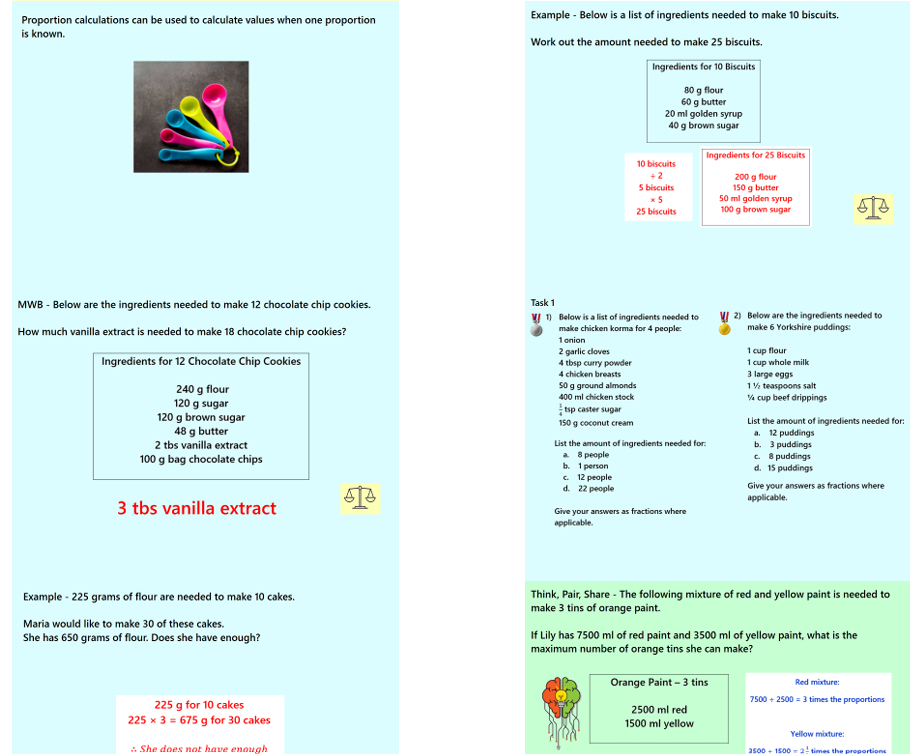 1.42 Proportion Ingredient GCSE PowerPoint Lesson