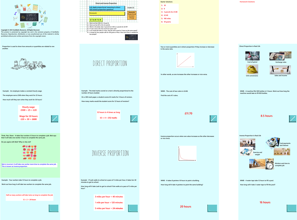 1.43 Direct and Inverse Proportion Foundation GCSE PowerPoint Lesson