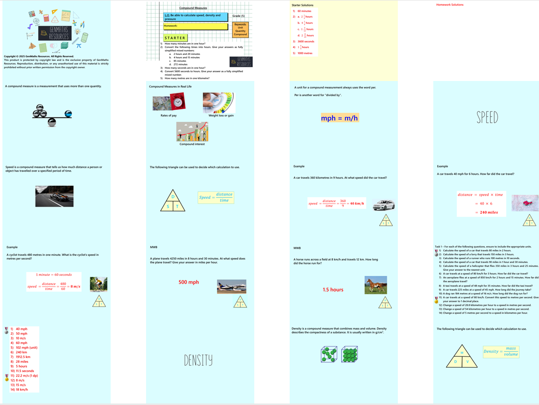   1.46 Compound Measures GCSE PowerPoint Lesson