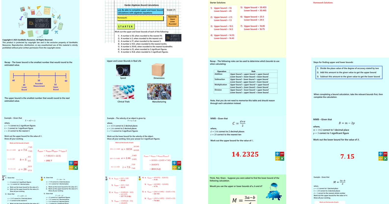 1.49 Harder Algebraic Bound Calculations Higher IGCSE PowerPoint Lesson
