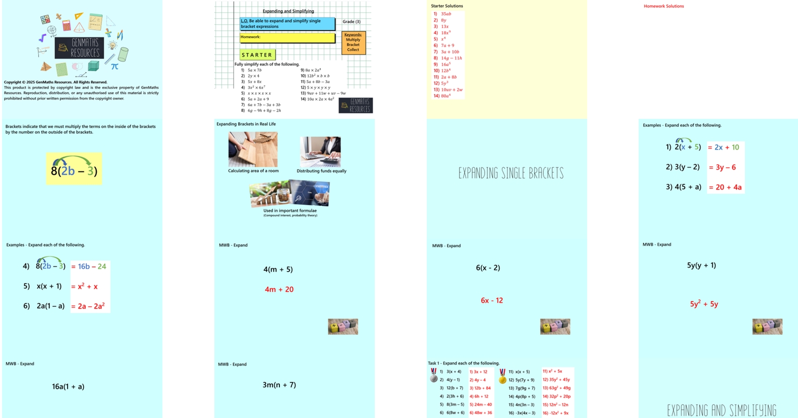 2.6 Expanding Single Brackets GCSE PowerPoint Lesson