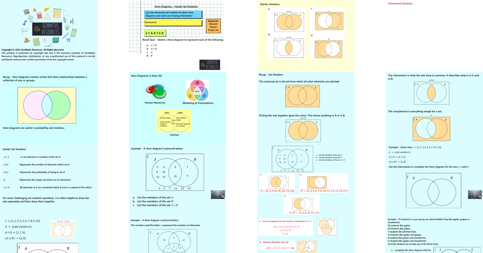 4.16 Venn Diagrams Harder Set Notation IGCSE PowerPoint Lesson