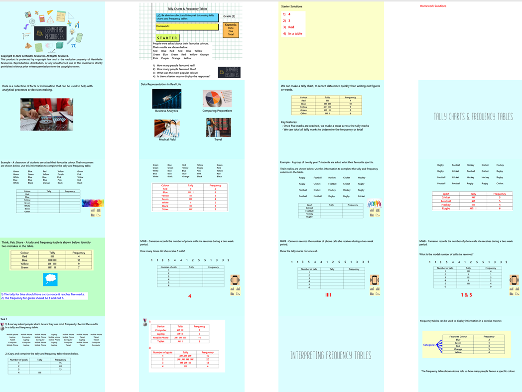 4.8 Tally Charts and Frequency Tables GCSE PowerPoint Lesson
