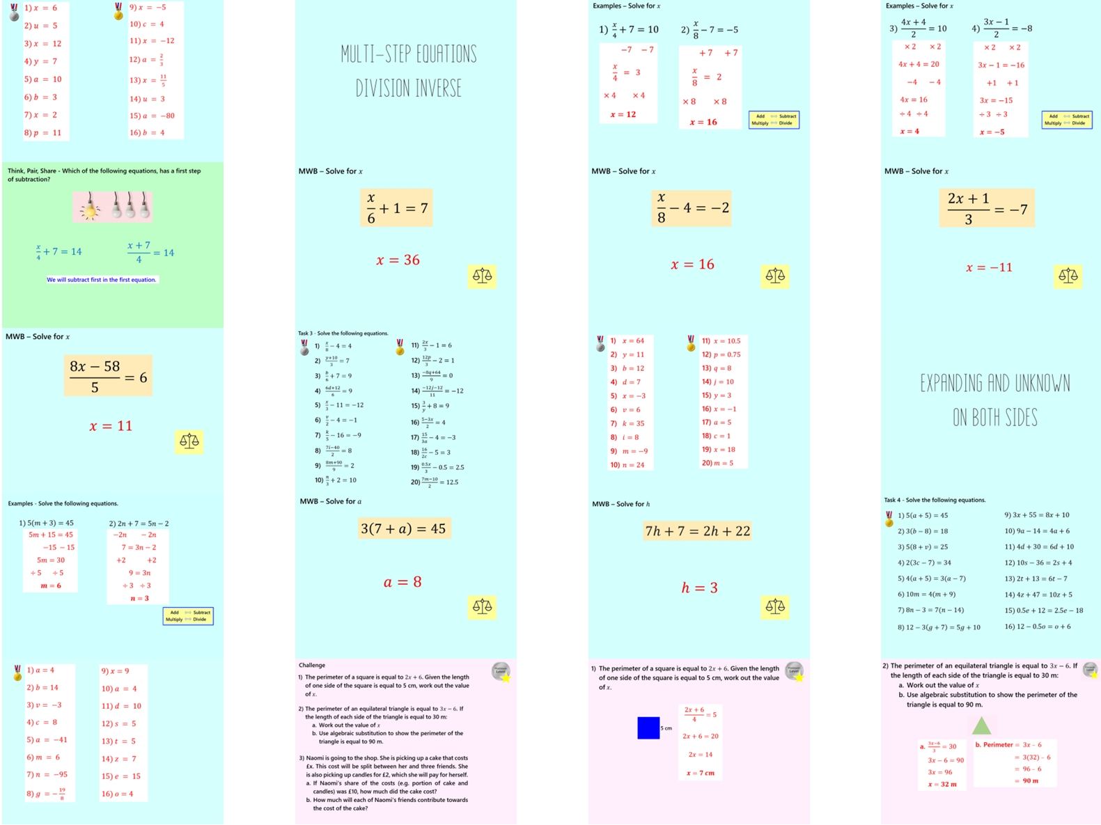 2.12 Solving Linear Equations GCSE PowerPoint Lesson