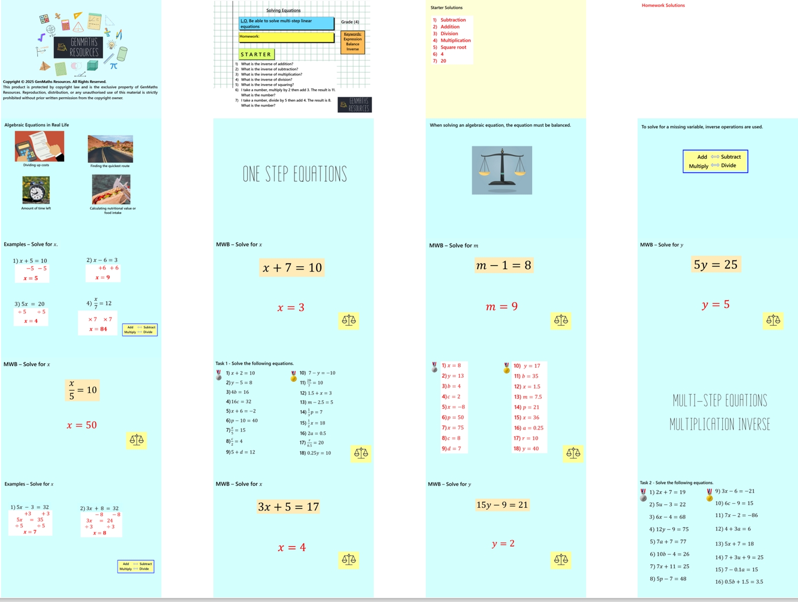 2.12 Solving Linear Equations GCSE PowerPoint Lesson