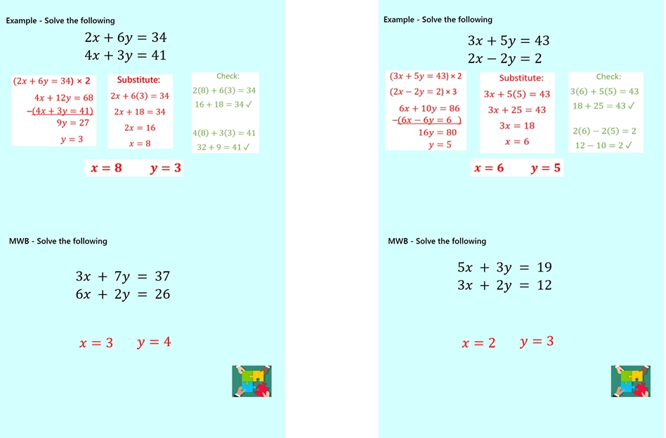 2.15 Simultaneous Equations Different Coefficients GCSE PowerPoint Lesson