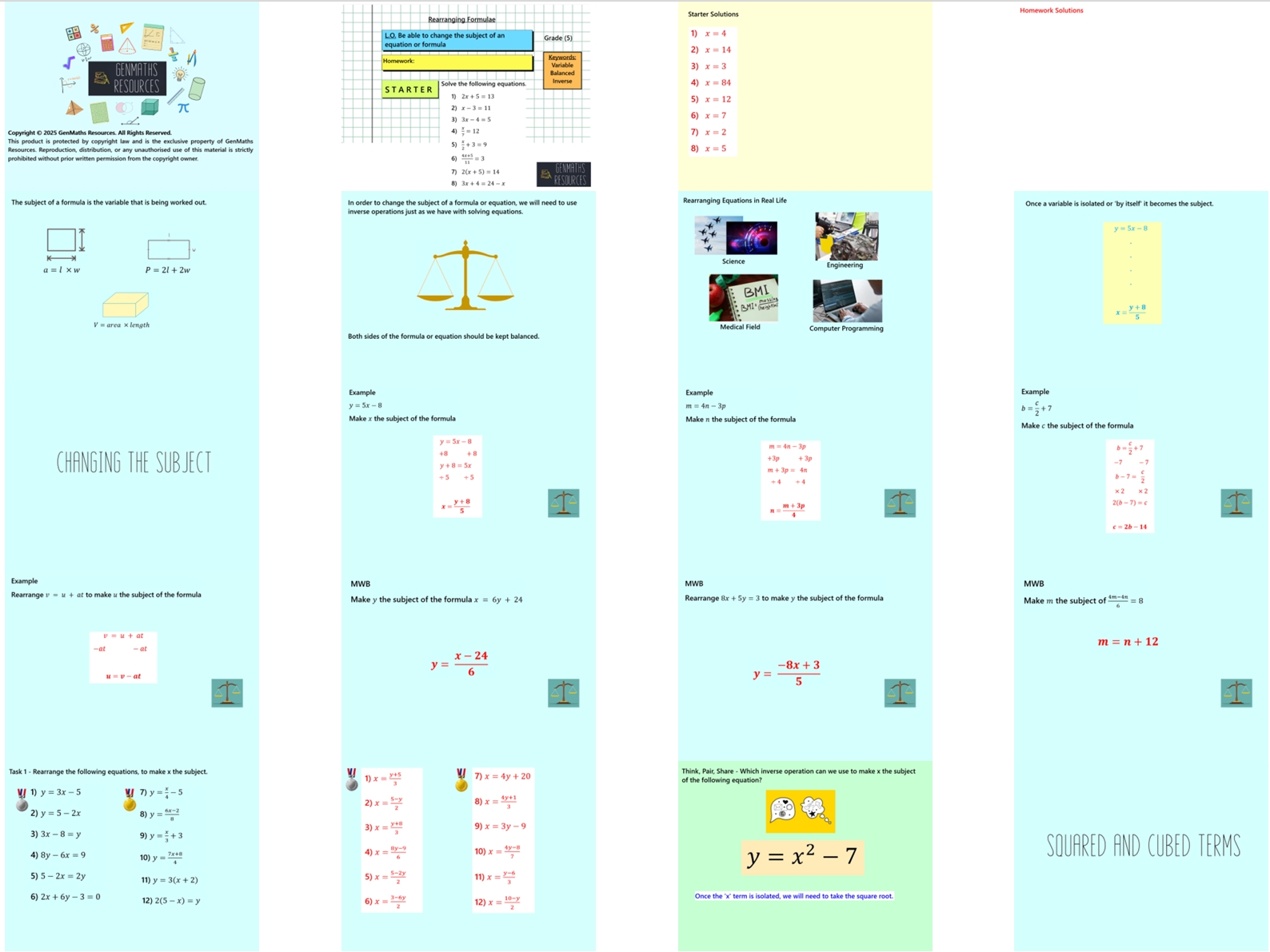 2.17 Rearranging Formulae (Changing the Subject) Foundation GCSE PowerPoint Lesson