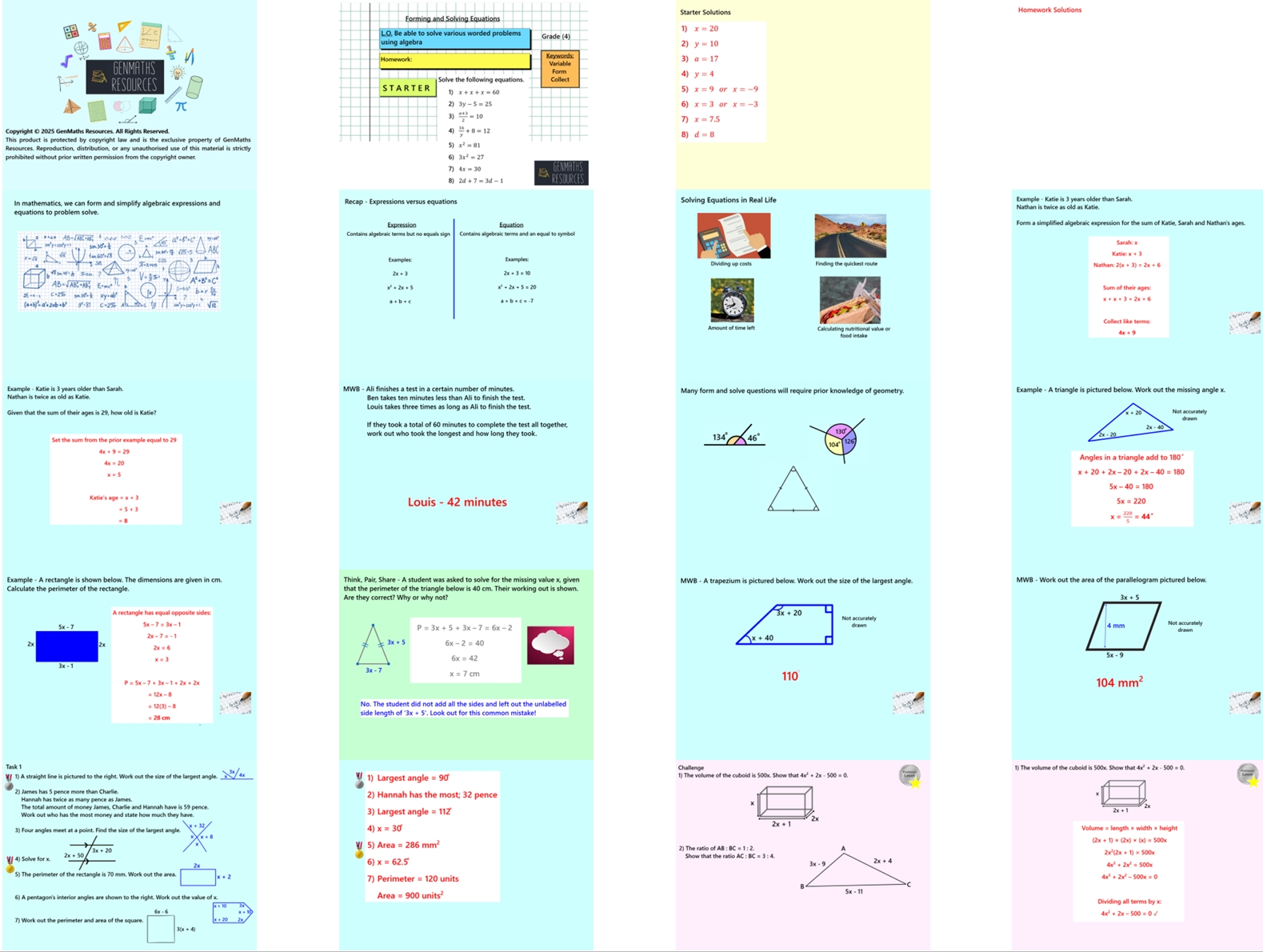 2.18 Forming and Solving Equations GCSE PowerPoint Lesson