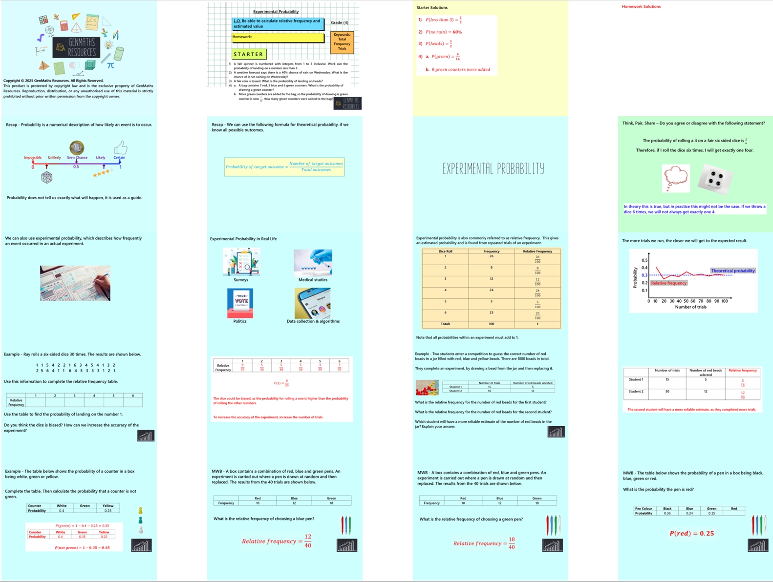 4.4 Experimental Probability GCSE PowerPoint Lesson