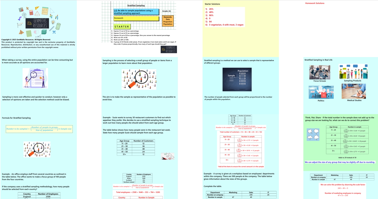 4.17 Stratified Sampling GCSE PowerPoint Lesson