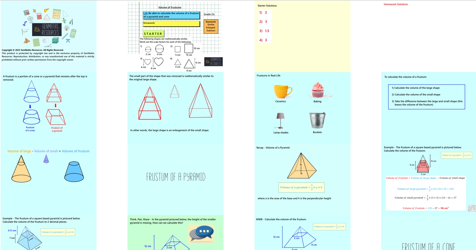 3.19 Volume of Frustums GCSE PowerPoint Lesson