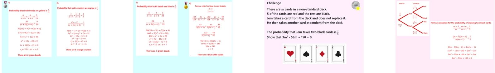 4.19 Harder Probability Equation Questions Higher GCSE PowerPoint Lesson