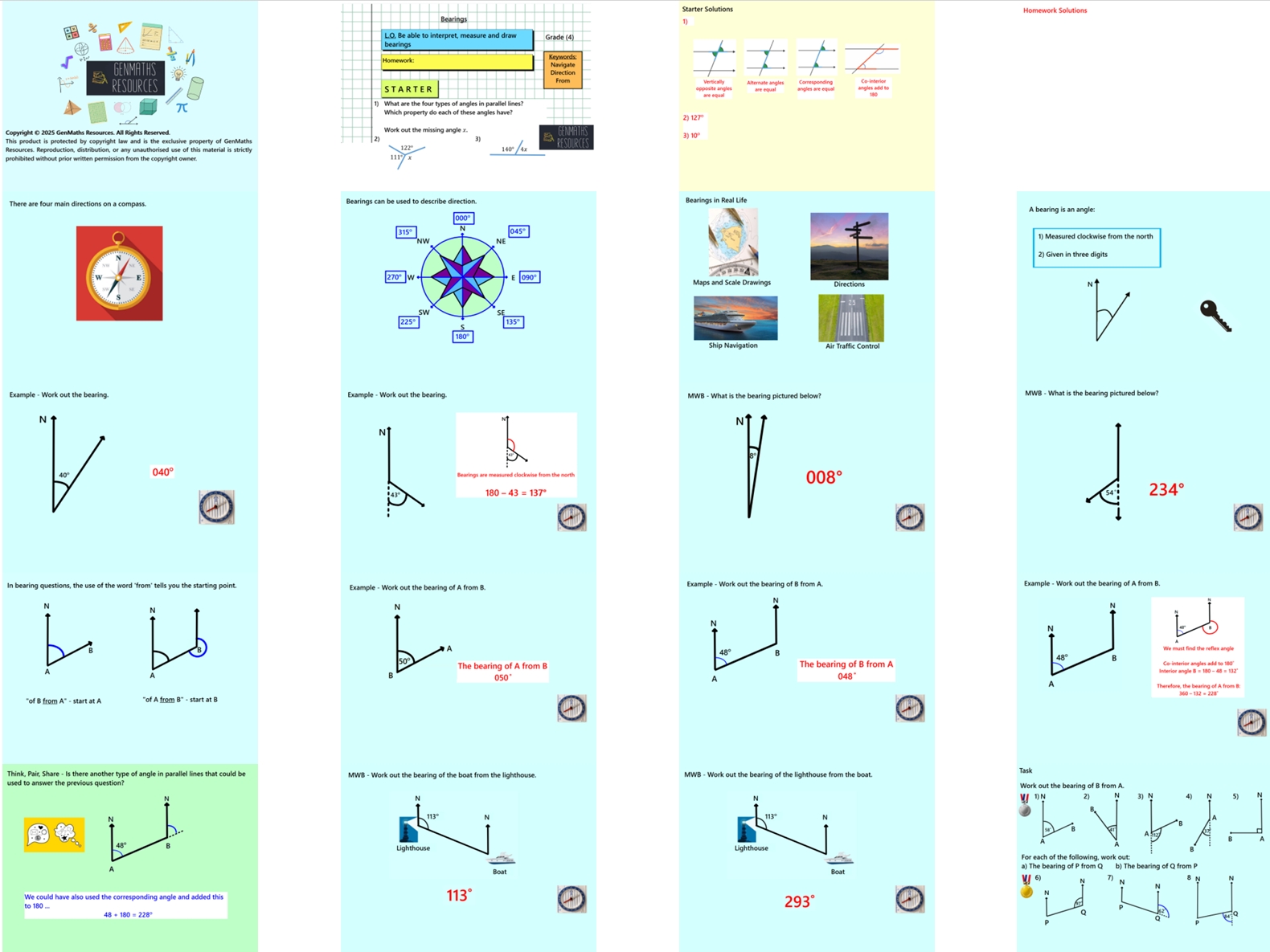 3.8 Bearings GCSE PowerPoint Lesson
