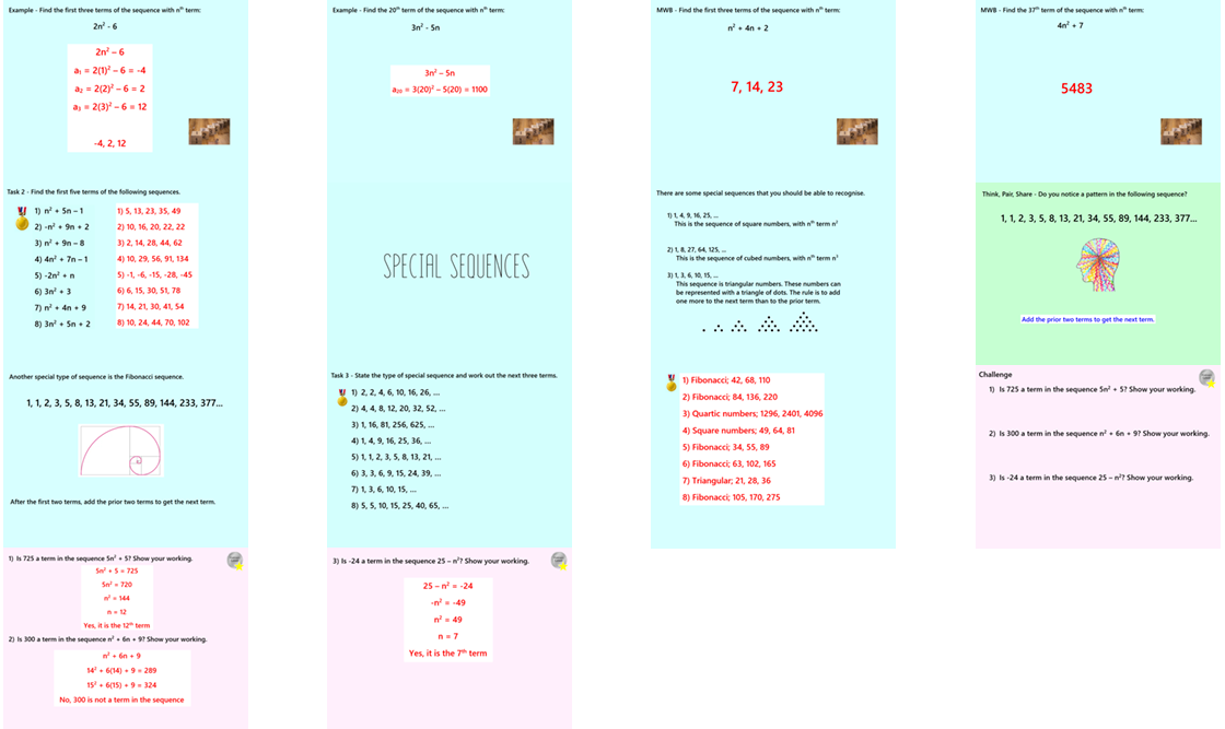 2.29 Quadratic and Special Sequence GCSE PowerPoint Lesson