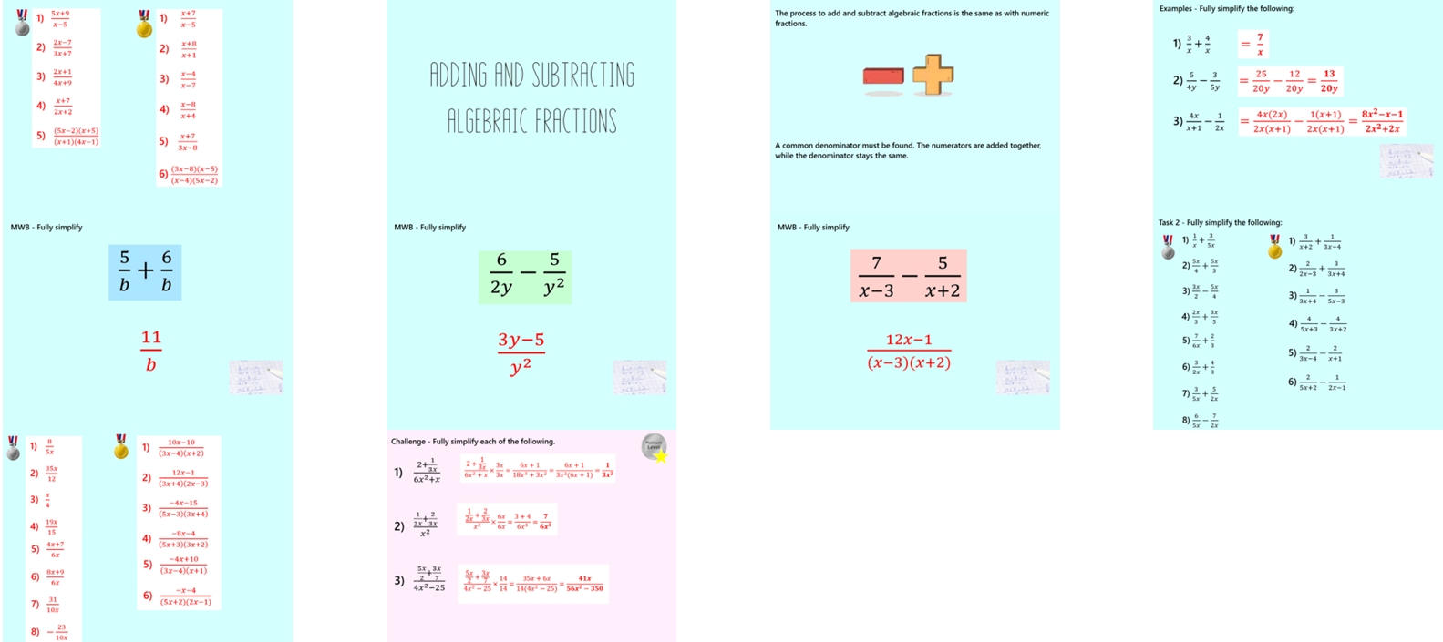 2.52 Simplifying Algebraic Fractions Higher GCSE PowerPoint Lesson