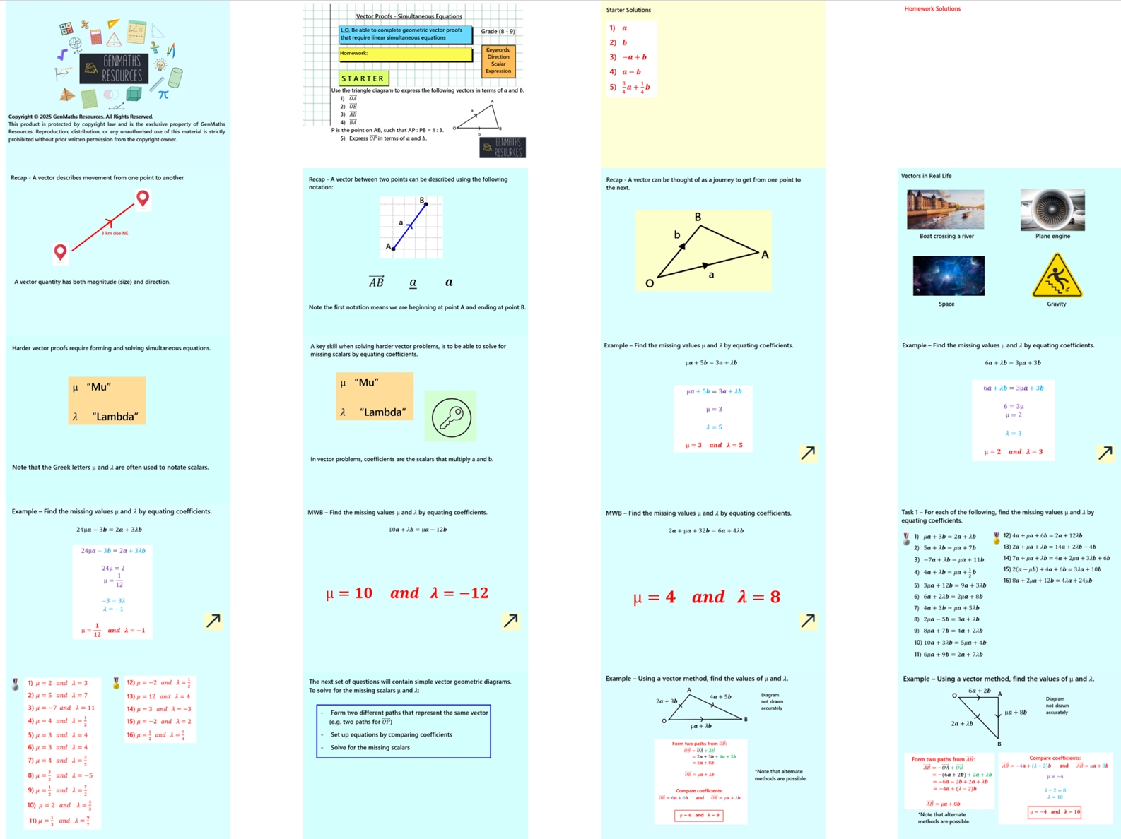 3.49 Vector Proofs with Simultaneous Equations IGCSE Higher PowerPoint Lesson