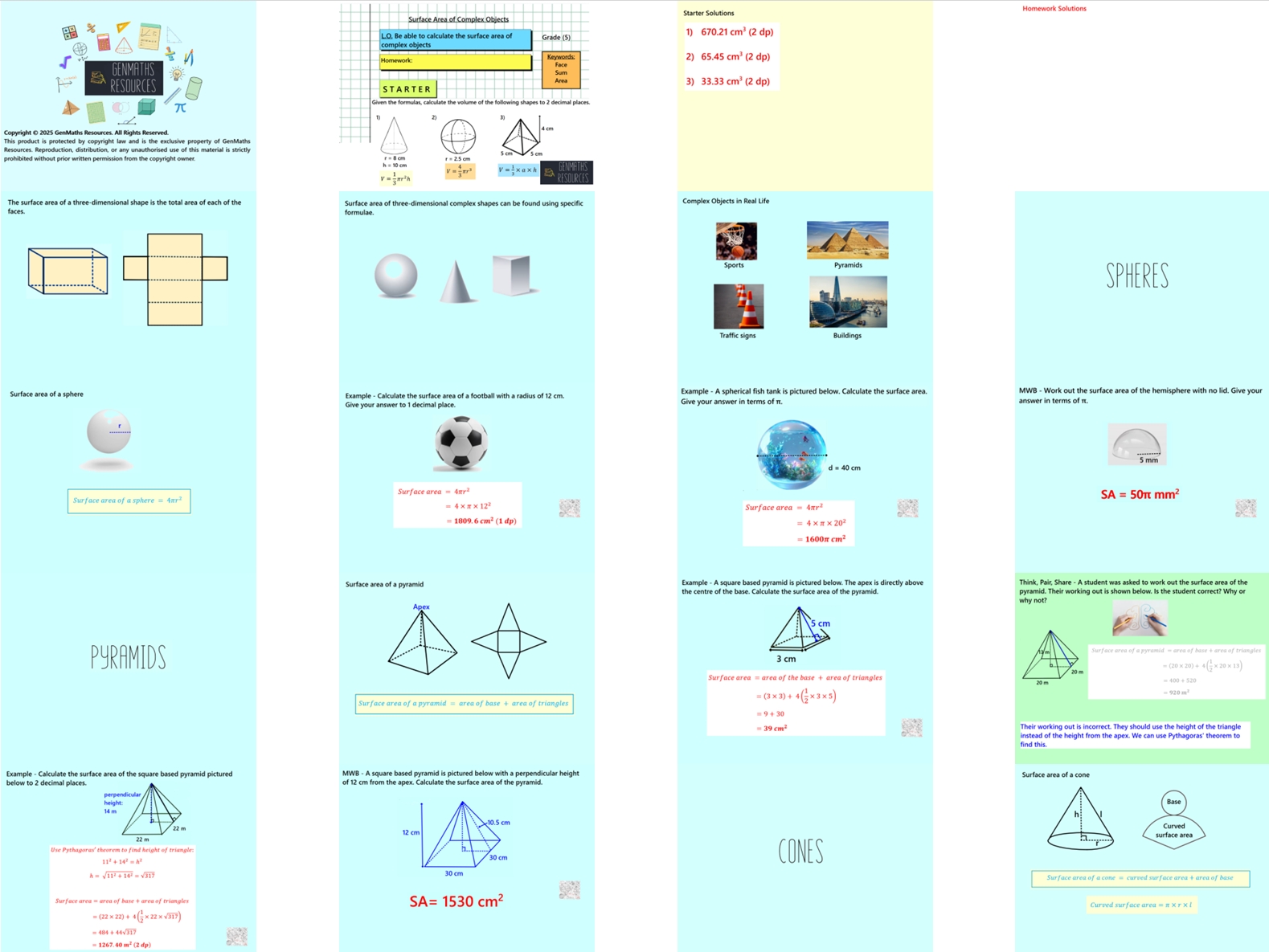 3.21 Surface Area of Complex Objects GCSE PowerPoint Lesson