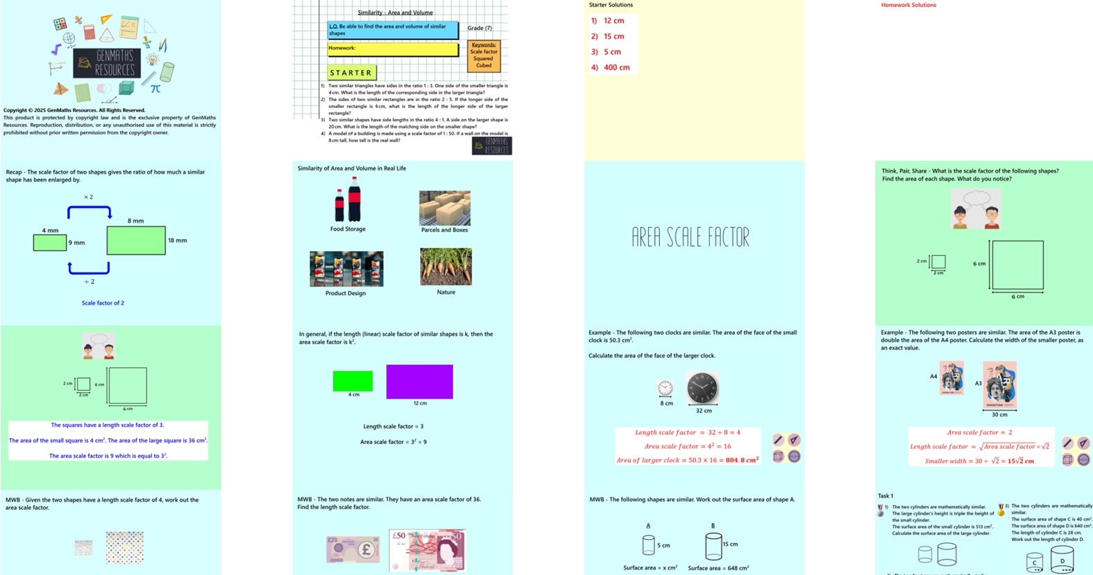 3.39 Similarity for Area and Volume GCSE Higher PowerPoint Lesson