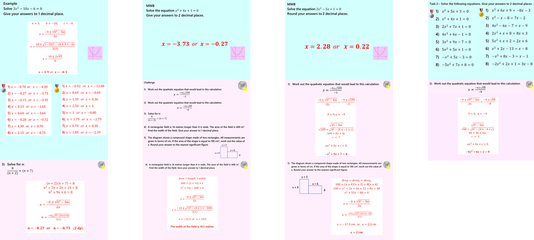 2.38 The Quadratic Formula Higher GCSE PowerPoint Lesson