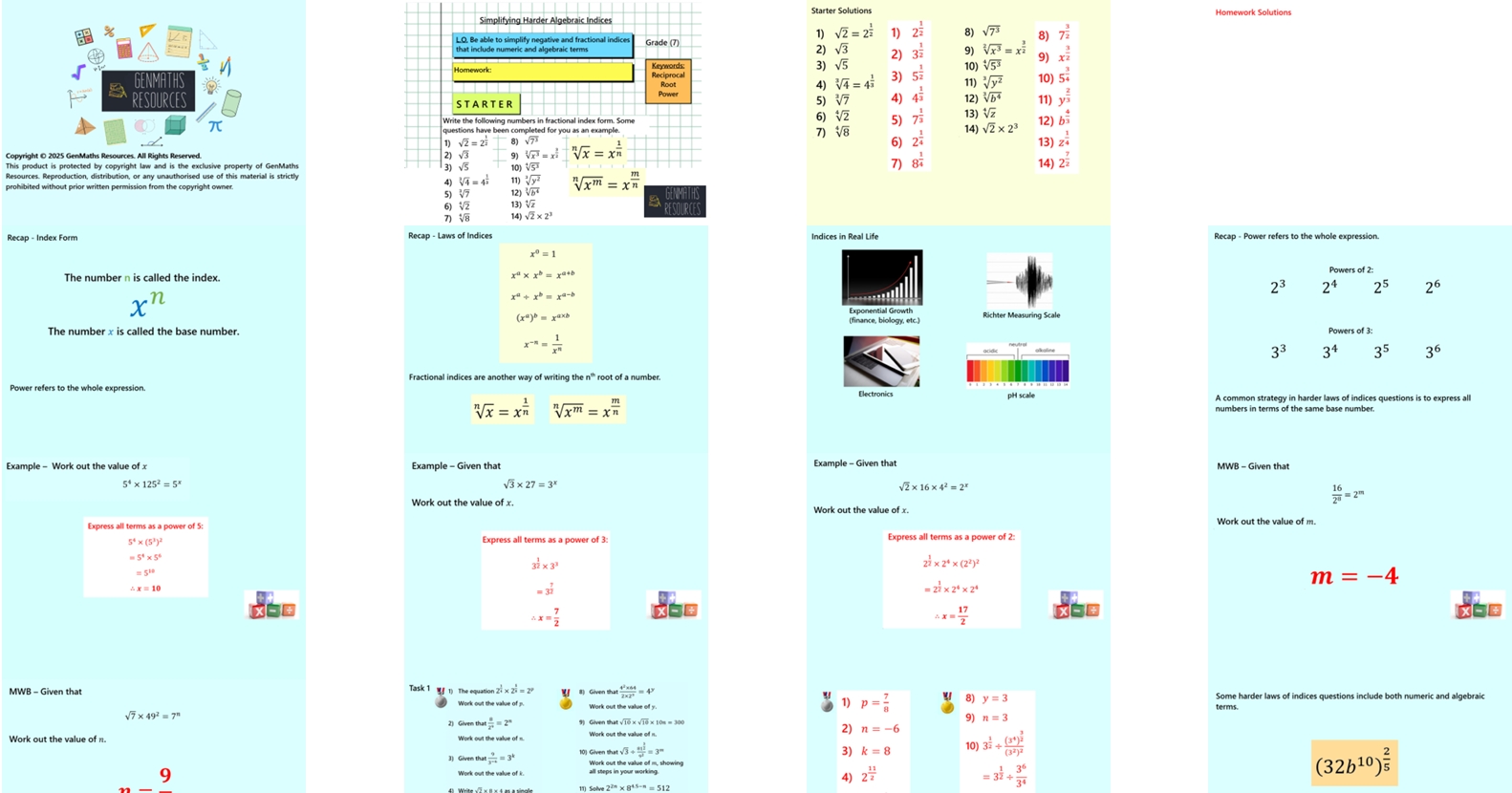 2.67 Harder Algebraic Negative and Fractional Indices Higher IGCSE PowerPoint Lesson