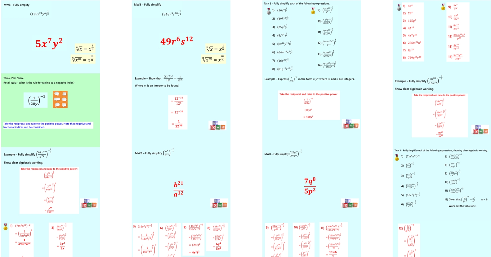 2.67 Harder Algebraic Negative and Fractional Indices Higher IGCSE PowerPoint Lesson