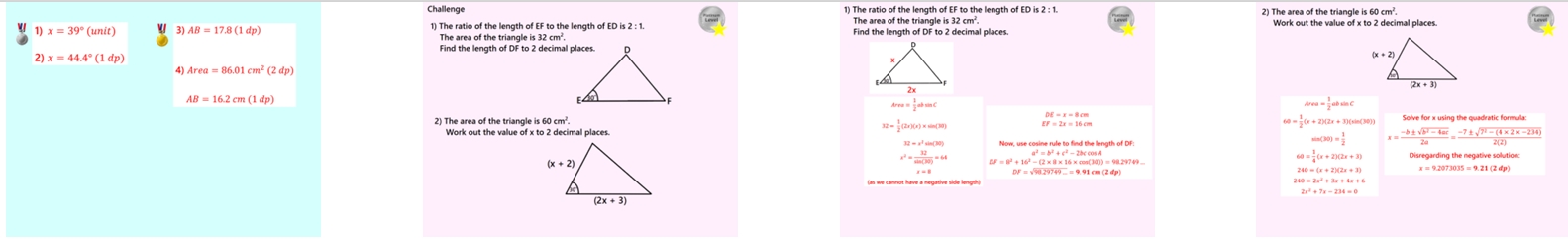 3.44 Area of Any Triangle Trigonometry GCSE Higher PowerPoint Lesson
