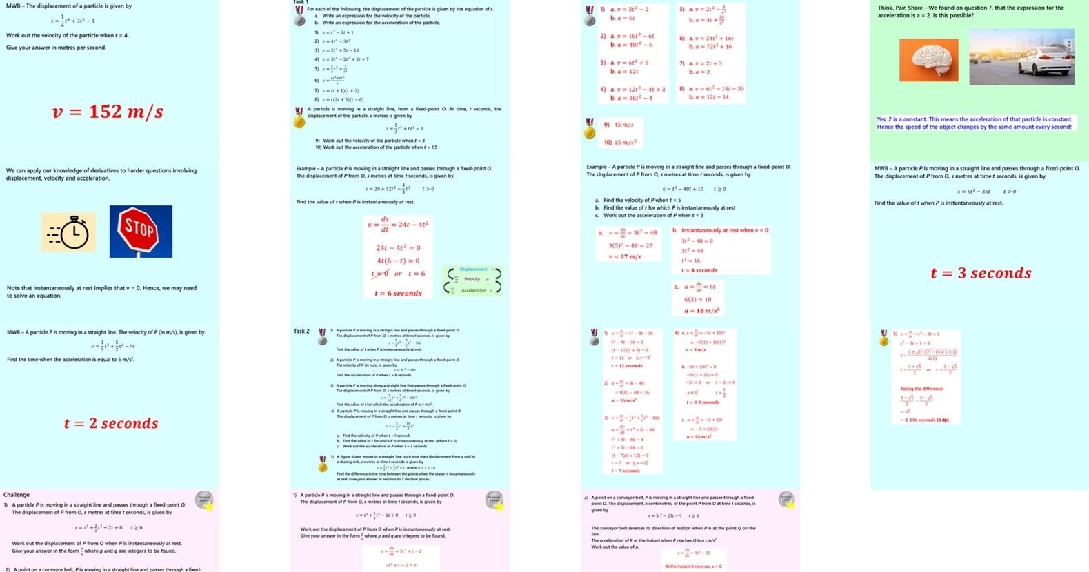 2.64 Differentiation – Applications to Kinematics Higher IGCSE PowerPoint Lesson
