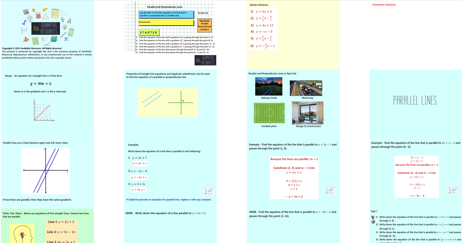 2.46 Equations of Parallel and Perpendicular Lines Higher GCSE PowerPoint Lesson