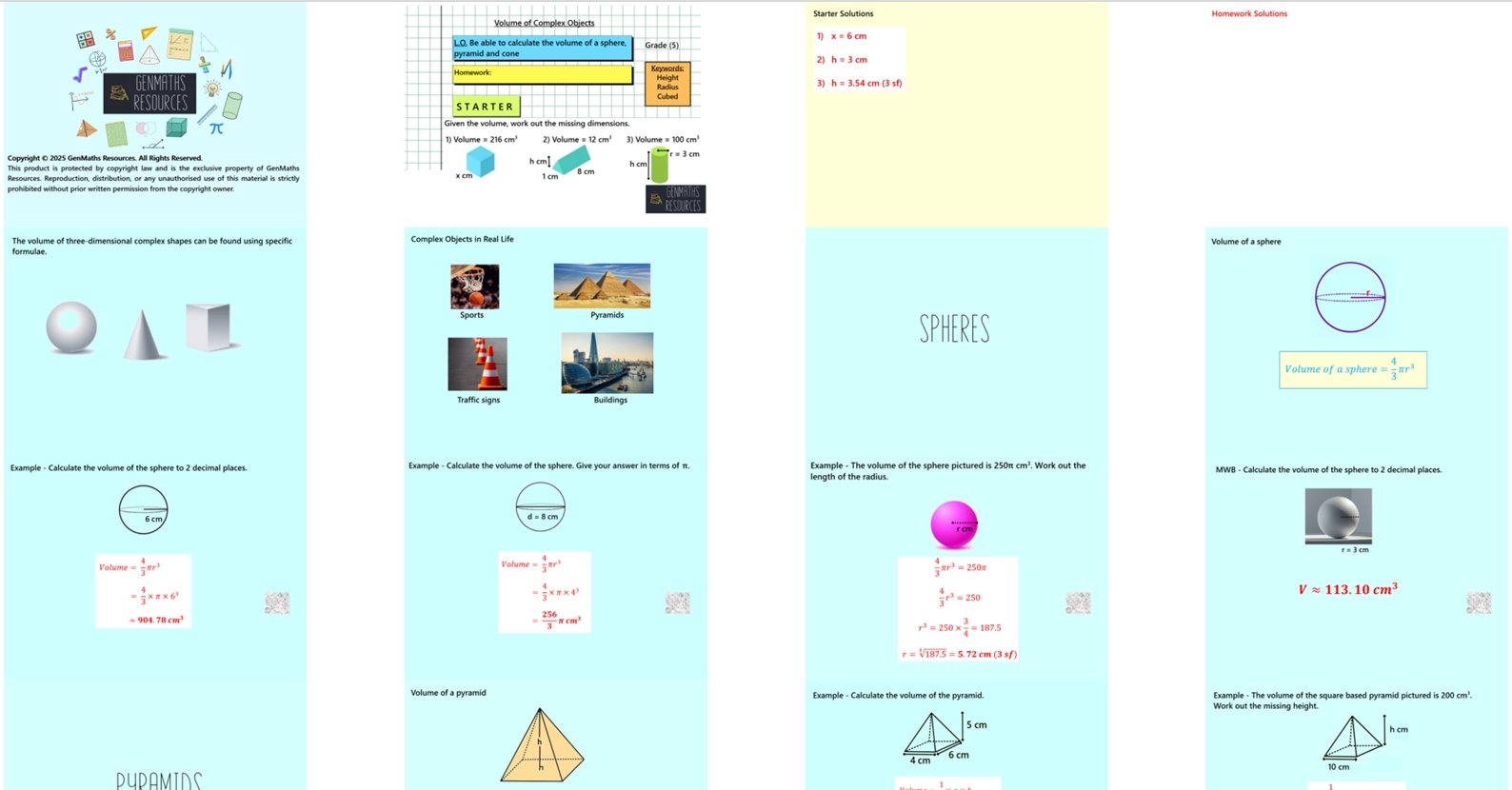3.18 Volume of Complex Objects GCSE PowerPoint Lesson