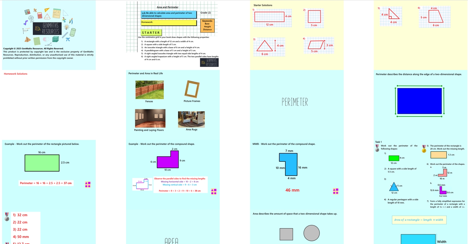 3.10 Perimeter and Area GCSE PowerPoint Lesson