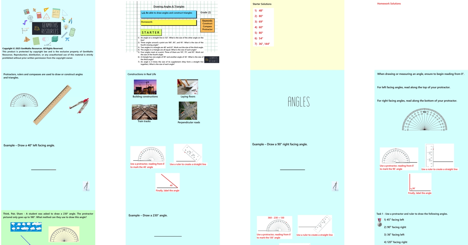 3.12 Drawing Angles and Triangles GCSE PowerPoint Lesson