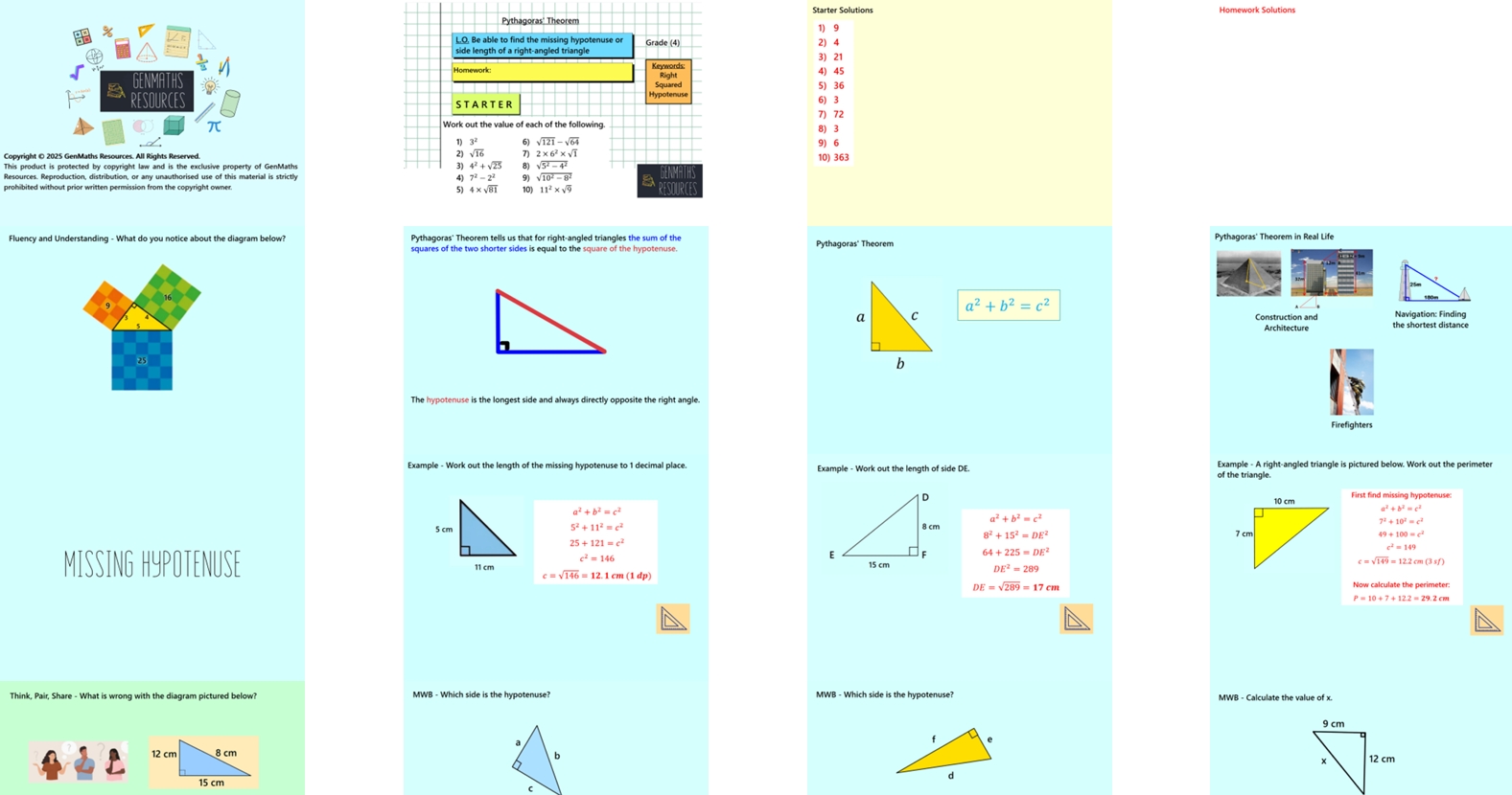 3.27 Pythagoras’ Theorem GCSE PowerPoint Lesson