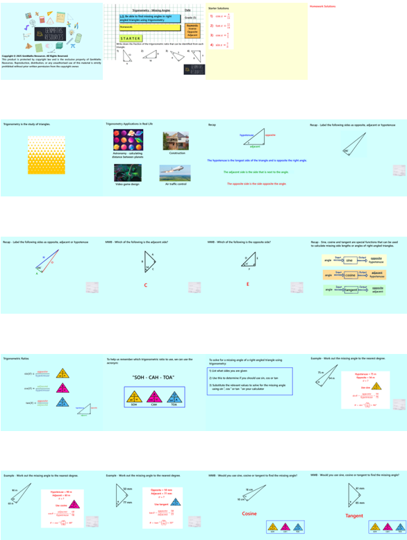 3.31 Trigonometry Missing Angles GCSE PowerPoint Lesson