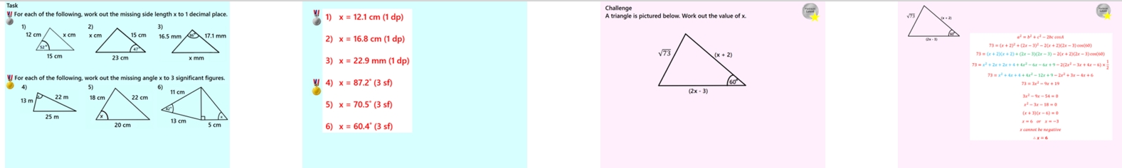 3.43 The Cosine Rule GCSE Higher PowerPoint Lesson