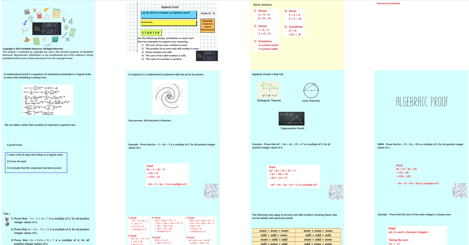 2.44 Algebraic Proof Higher GCSE PowerPoint Lesson