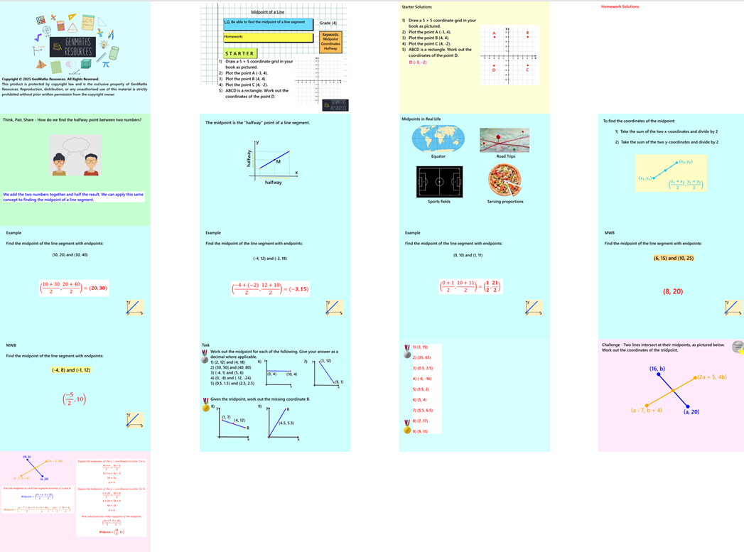 2.22 Midpoint of a Line Segment GCSE PowerPoint Lesson