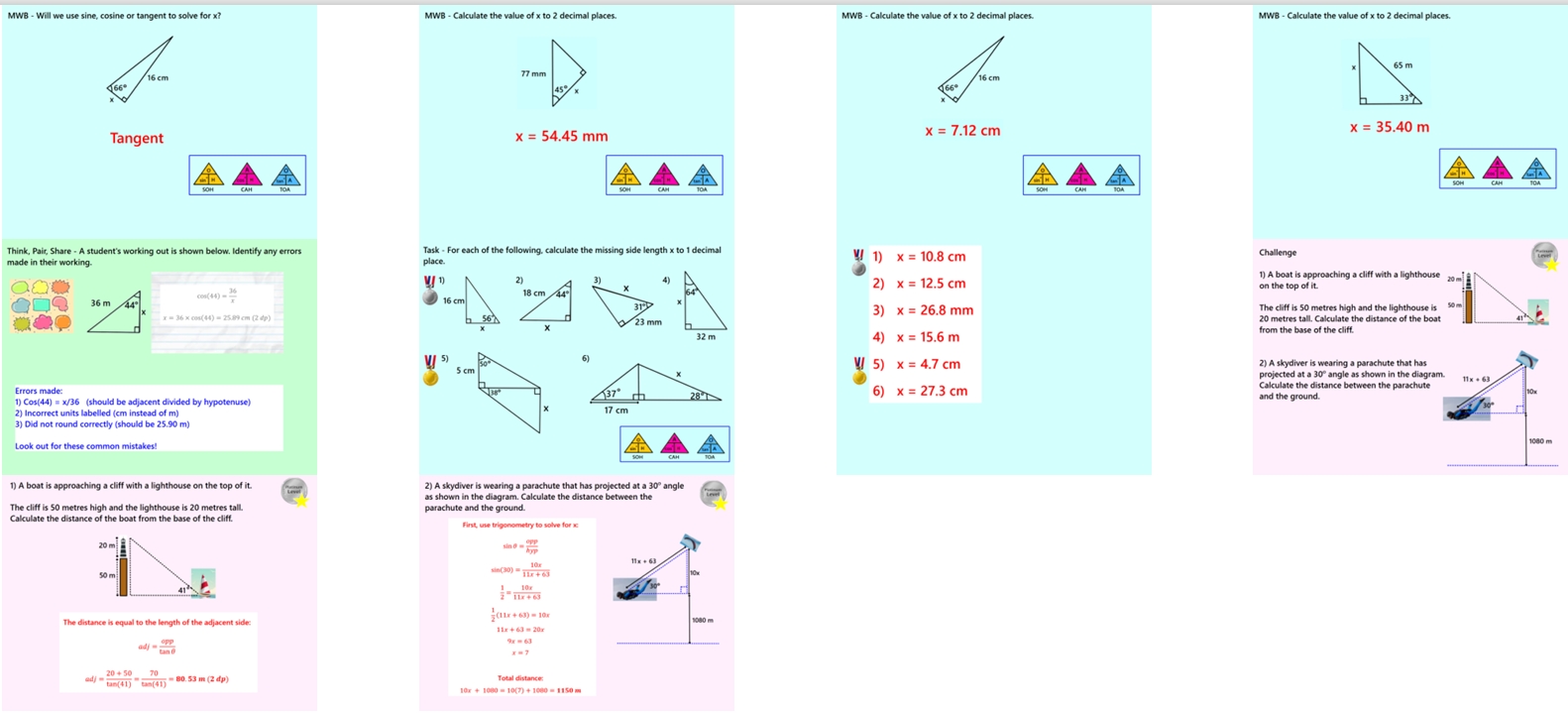 3.30 Trigonometry Missing Side Lengths GCSE PowerPoint Lesson