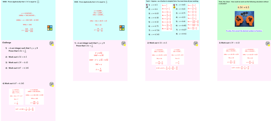 2.45 Recurring Decimals to Fractions Proofs Higher GCSE PowerPoint Lesson