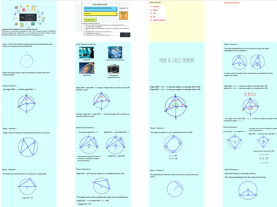 3.38 Circle Theorems Proofs GCSE PowerPoint Lesson