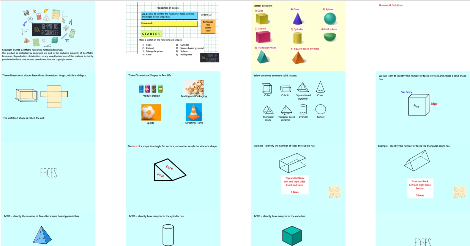 3.16 Properties of 3D Shapes GCSE PowerPoint Lesson
