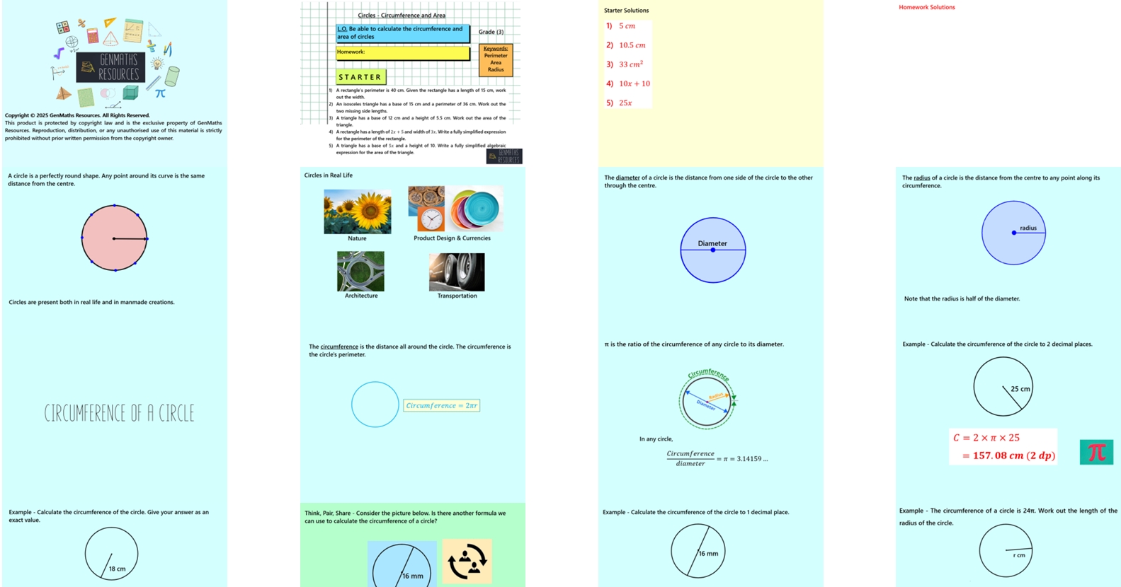 3.11 Circles Area and Circumference GCSE PowerPoint Lesson